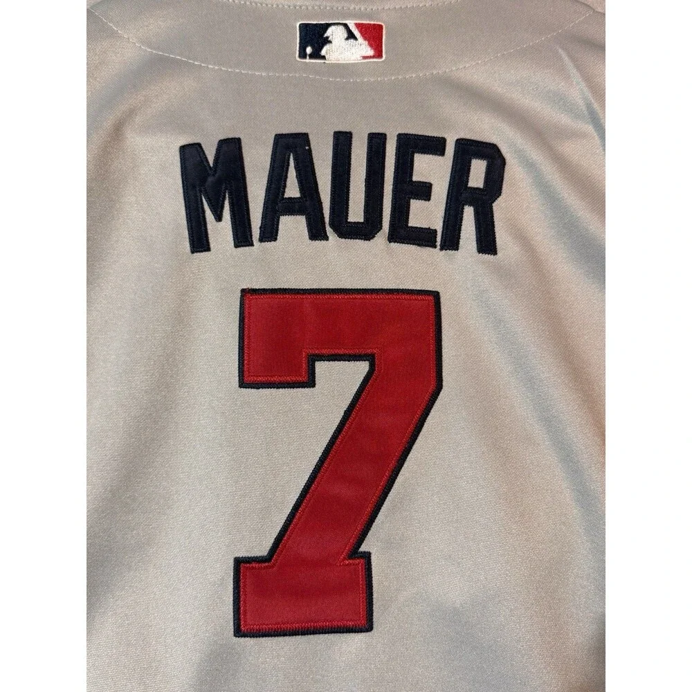 Joe Mauer Minnesota Twins Authentic Majestic Grey Jersey 50 Seasons Youth XL